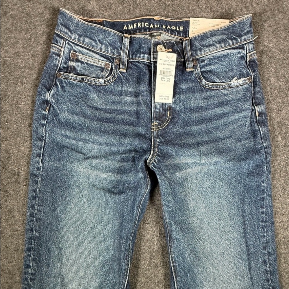 NEW American Eagle Outfitters 90s Skinny Jeans Dark Atlantic Stretch Size 4 Long